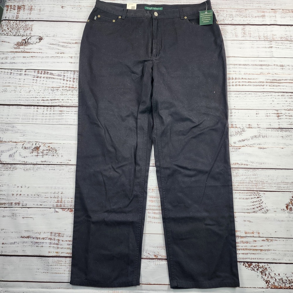 Lauren Jeans Co Ralph Lauren Classic Fit Black Denim Jeans Womens 16 NWT Vintage